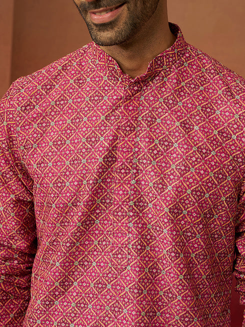 Men's Falsa Digital Print Kurta with Pyjama